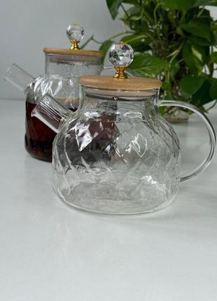 Скляний чайник "ромбус", 1000 мл