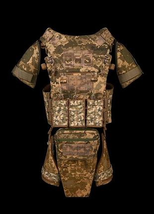 Плитоноска розвантажувальний жилет cordura 1000d, захист попереку, захист паху (фартух), захист ніг, горжет,