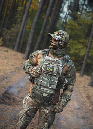 Плитоноска з системою швидкого скидання: бокові кармани під балістичні пакети, 3шт каркасні підсумки під