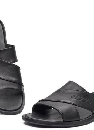 Мужские черные качественные,удобные кожаные шлепанцы,шлепки,натуральная кожа-мужская обувь на лето