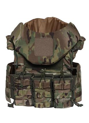 Плитоноска розвантажувальний жилет cordura 1000d з захистом шиї (горжет) та балістичними пакетами 1-го класу
