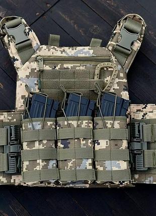 Плитоноска з системою швидкого скидання фастекс та бокові кармани під балістичні пакети та 3шт каркасні