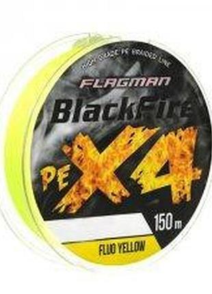 Шнур flagman blackfire pe x-4 150м 0.08мм fluo yellow