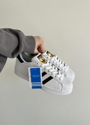 Adidas superstar 2w white /  black premium