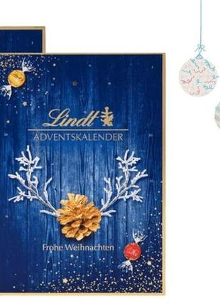 Адвент lindt frohe weihnachten advent calendar 194g