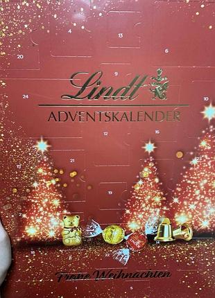 Адвент lindt frohe weihnachten advent calendar 194g