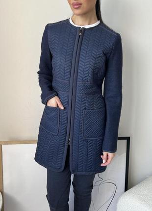 Женское стёганое пальто pinko демисезонное синее размер хs (42)