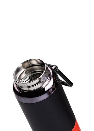 Термос с индикатором температуры и широким горлом 1л черный