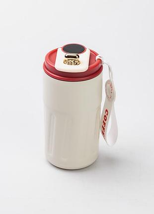 Термокружка для кофе и чая 500 мл кружка термос с ремешком термочашка из нержавеющей...