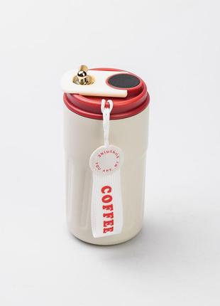 Термокружка для кофе и чая 500 мл кружка термос с ремешком термочашка из нержавеющей...