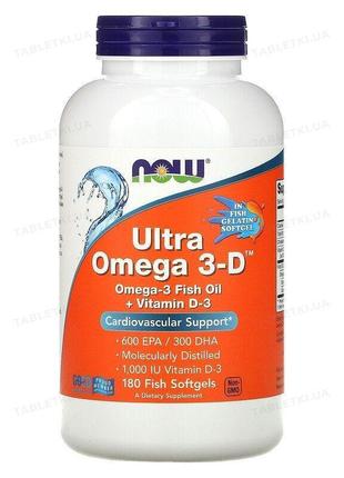 Now ultra omega 3-d у м'яких капсулах №180