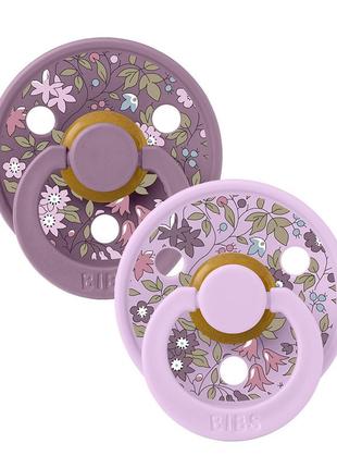 Соска пустушка 6-18 міс. bibs x liberty colour latex round(кругла) –chamomile lawn violet sky/mauve mix