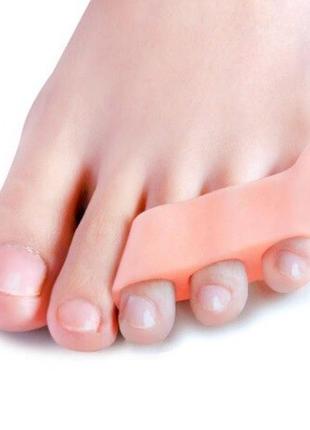 Силіконовий коректор на три пальці з перегородкою мізинця valgus pro beige
