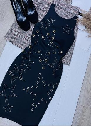 Нова чорна вечірня сукня asos m плаття з люверсами коротке плаття футляр