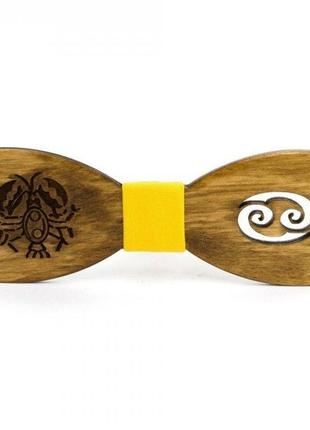 Деревянная галстук бабочка gofin знак зодиака рак gbdh-8298
