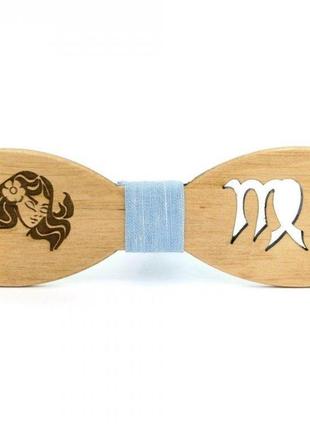 Светлая деревянная галстук бабочка gofin знак зодиака дева gbdh-8290