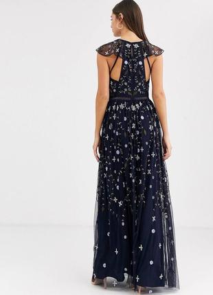 Сетчатое платье макси с вышивкой и пайетками asos design2 фото