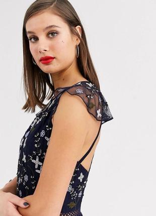 Сетчатое платье макси с вышивкой и пайетками asos design5 фото