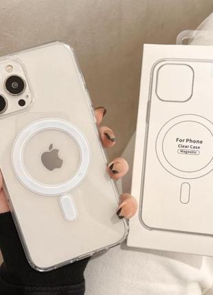 Чохол на iPhone 14 pro max max magsafe- прозорий