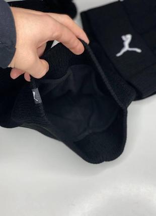 Комплект мужская зимняя шапка+баф puma kort на флисе черная с помпоном теплая пума универсал с балабоном 54-602 фото