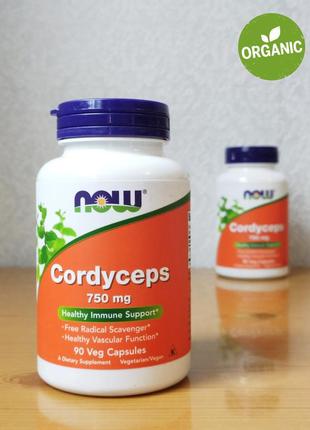 Now foods, кордицепс, 750 мг, 90 капсул