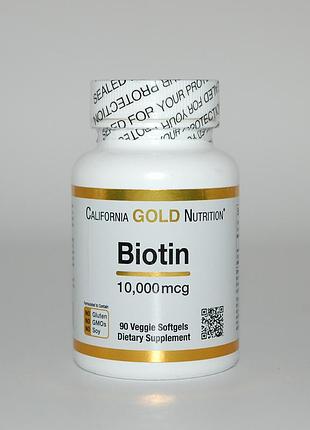 Біотин california gold nutrition 10000 мкг 90 капсул