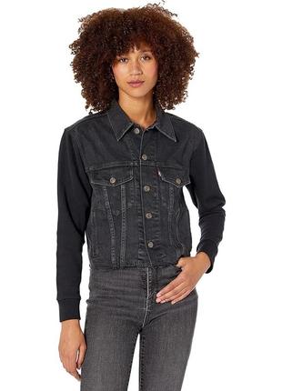 Женская джинсовая куртка levi's с текстильными рукавами