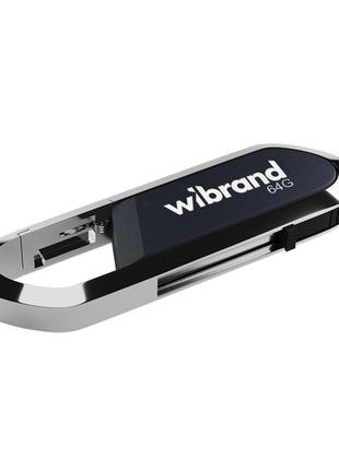Флеш-накопитель моноблок с карабином flash wibrand wi2.0/al64u7g usb 2.0 aligator 64gb grey