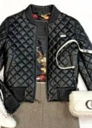 Куртка бомбер шкіра шкіряна philipp plein