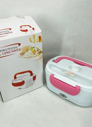 Ланчбокс електричний із підігрівом lunch heater 220 v pro. колір: рожевий