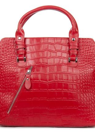 Сумка шкіряна жіноча класична alex rai 8640 red