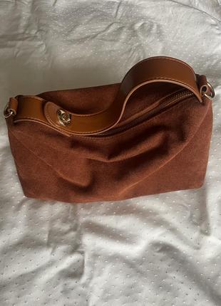 Замшева коричнева сумка