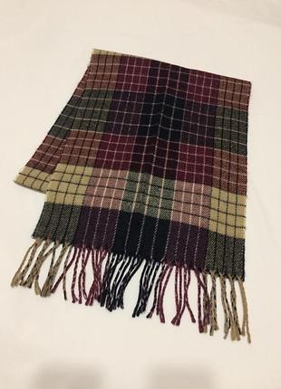 Мужской теплый шарф в мелкую клетку