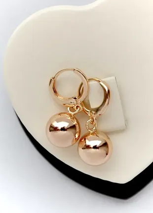 Серьги шарики фирма xuping m&l (медицинское золото)