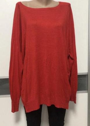 Оверсайз кофта zara красная с разрезами