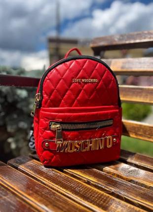 Рюкзак жіночий еко турція портфель з екошкіри червоний золото туреччина повсякденний для дівчини шкільний рюкзак в стилі moschino москино москіно
