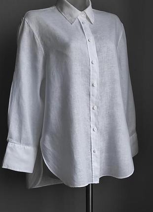 Zara блуза сорочка льон оверсайз