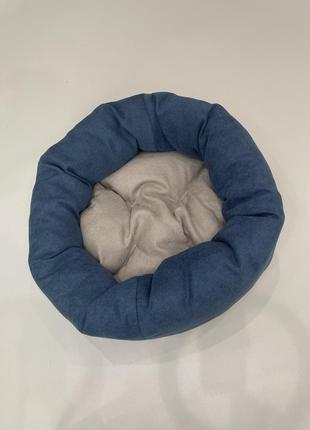 Лежак для котов и собак skypuff 50 см denim +  cool beige
