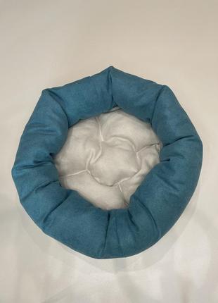 Лежак для котів і собак skypuff 60 см teal + white