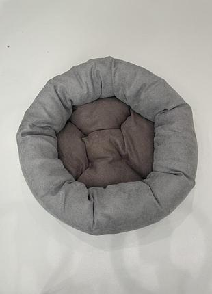 Лежак для котов и собак skypuff 80 см light gray +  cappuccino