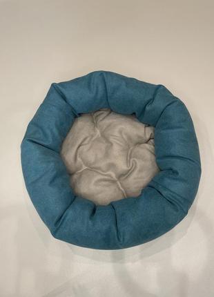 Лежак для котов и собак skypuff 80 см teal +  cool beige