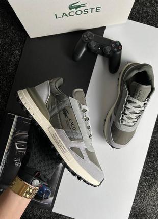 Мужские кроссовки lacoste elite active light grey men
