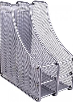 Лоток для бумаг вертикальный 2 в 1 серый