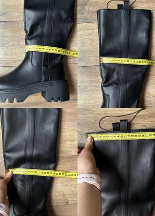 Жіночі чорні чоботи - труби зі штучної шкіри reserved10 фото