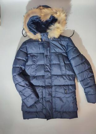 Темно-синя куртка з екопуху