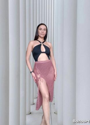 Юбка юбка пляжная трикотажная вязаная boohoo