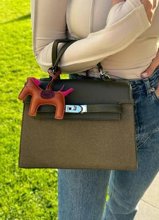 Сумка келлі  з коником комбінована