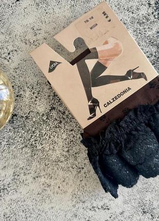 Чулки calzedonia коричневые с черным узором