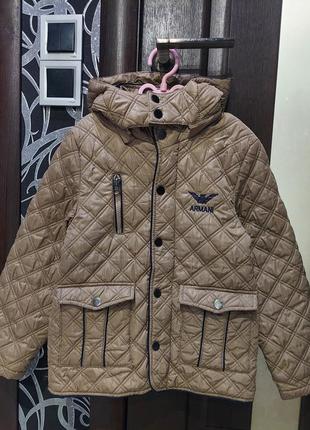 Стеганая куртка цвета кемел 6-7 лет