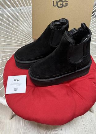Натуральные угги ugg neumel platform chelsea черные 37, 38